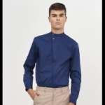 camisa cierre inclinado hombre