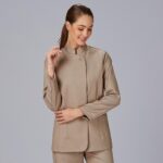 Chaquetilla cocina señora manga larga cuello mao