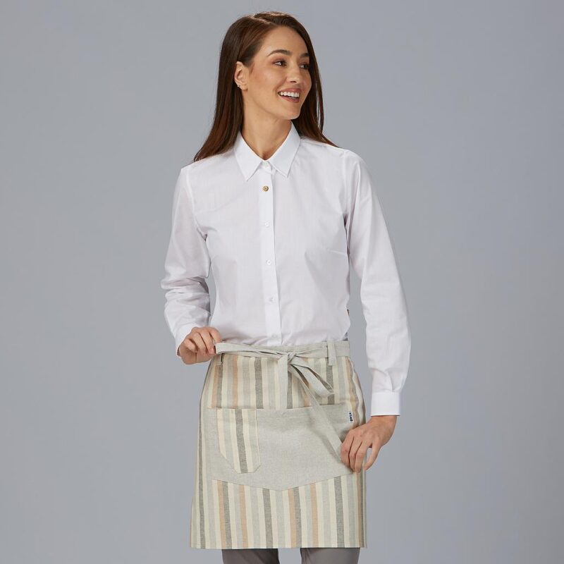 delantal corto combinado rayas mallorquinas